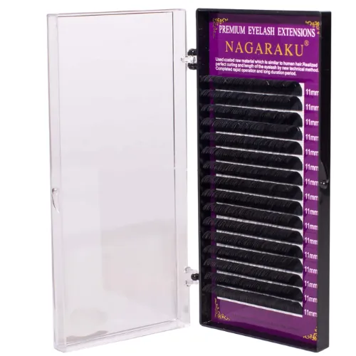 [3042] BANDEJA DE EXTENSIÓN DE PESTAÑAS NAGARAKU CLÁSICAS 9MM - 15MM MIX 0.07, RIZO D