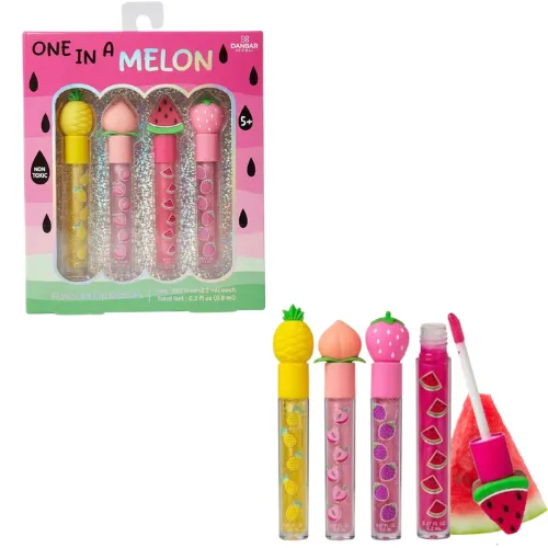 KIT DE 4 BRILLOS LABIALES MÁGICOS DE FRUTAS DANBAR