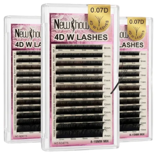 BLISTER DE PESTAÑAS DE FIBRA TECNOLÓGICA W , 4D , 0.07 RIZO D MIX 8MM-15MM