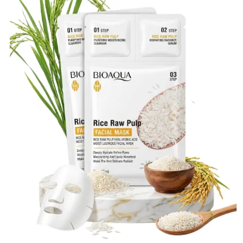 MASCARILLA DE 3 PASOS BIAOQUA DE EXTRACTOS DE ARROZ