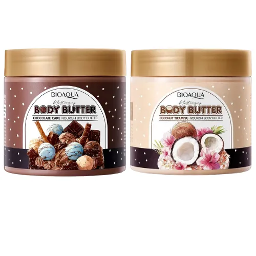 CREMA / MANTEQUILLA CORPORAL DE CHOCOLATE Y COCO BIOAQUA SURTIDAS