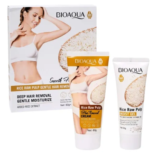 DUO DE CREMA DEPILADORA Y GEL CALMANTE DE ARROZ BIOAQUA