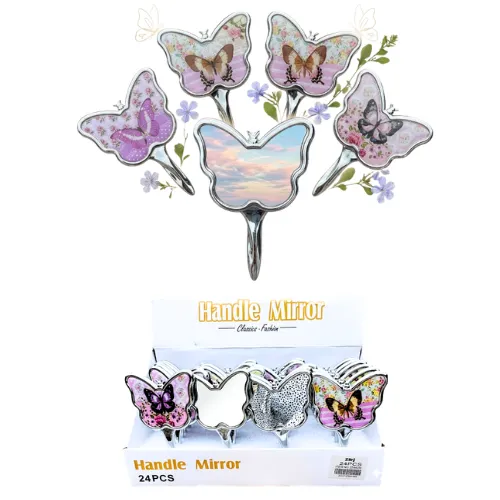 ESPEJO DE MANO EN FORMA DE MARIPOSA DISEÑOS SURTIDOS