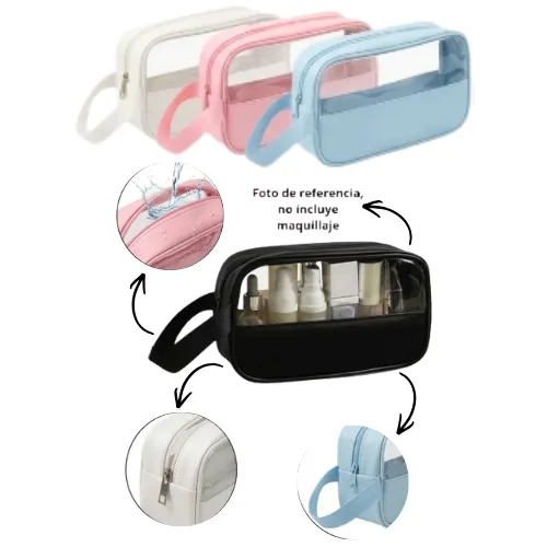 COSMETIQUERA DE CUERINA EN COLORES SURTIDOS 14CM * 14 CM