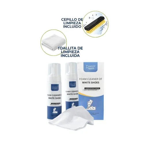KIT DE LIMPIEZA PARA ZAPATOS CON ESPUMA, CEPILLO Y TRAPITO