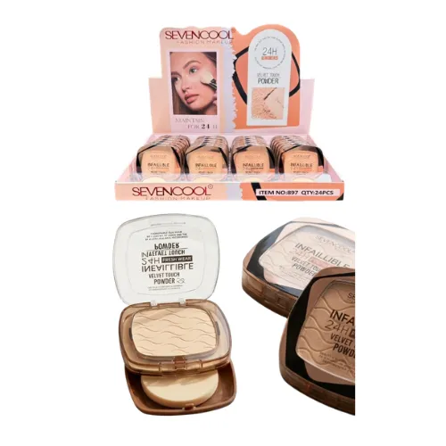POLVO COMPACTO SEVENCOOL INFALLIBLE CON ESPONJA APLICADORA