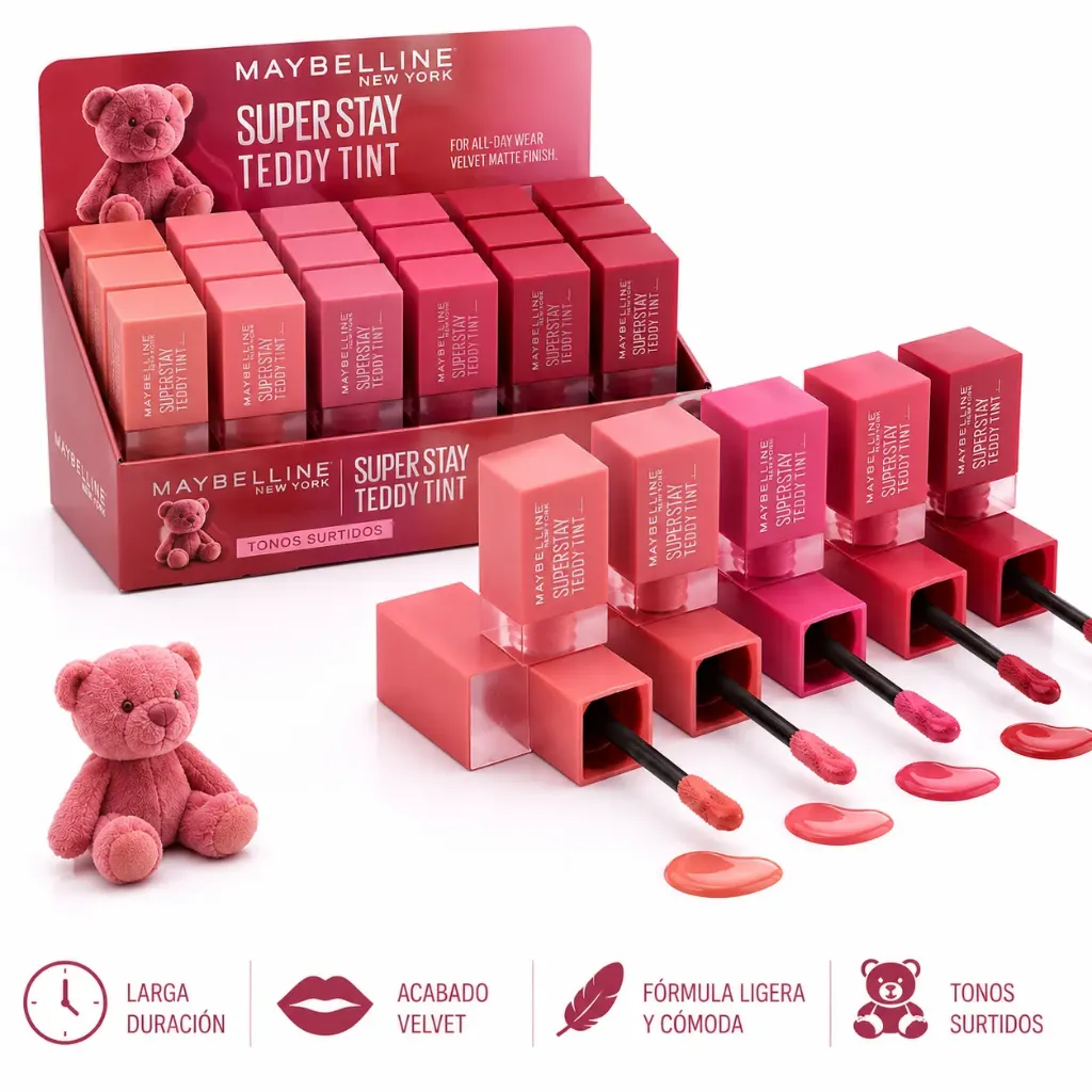 TINTA DE LABIOS MAYBELLINE TEDDY TINT TONOS SURTIDOS