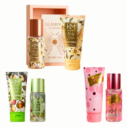 SET DE SPLASH Y CREMA CORPORAL EN AROMAS SURTIDOS KM