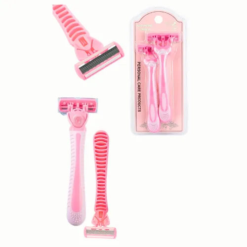 DUO DE RASURADORAS ROSADAS PARA CUIDADO PERSONAL