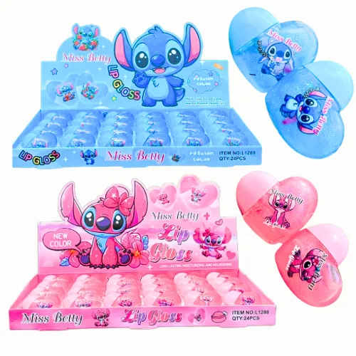 [LYMIX] BRILLO EN FORMA DE CORAZÓN DISEÑO DE STICH COLORES SURTIDOS