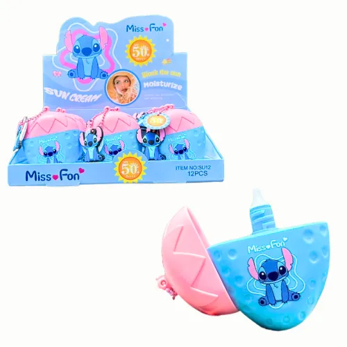 BLOQUEADOR SOLAR CON LLAVERO DISEÑO STICH Y HELLO KITTY SURTIDOS