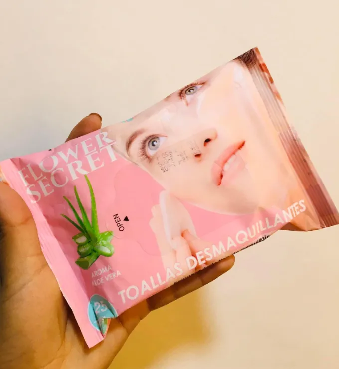 TOALLITAS DESMAQUILLANTES DE ALOE VERA 25 PCS FLOWER SECRET