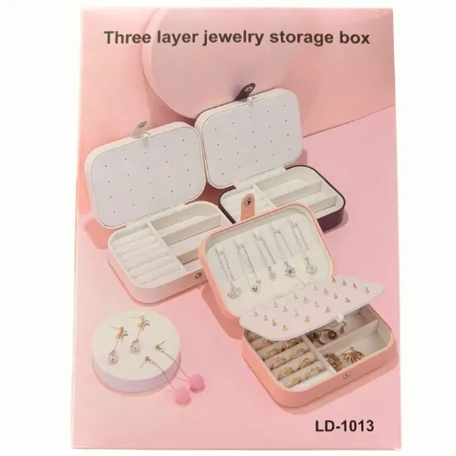 JOYERO DE TRES COMPARTIMENTOS CON FORRO DE CUERINA COLORES SURTIDOS