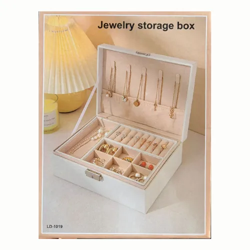 JOYERO GRANDE CON FORRO DE CUERINA Y CANDADO CON LLAVE COLORES SURTIDOS