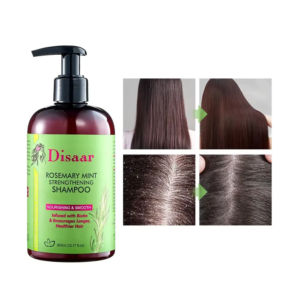 SHAMPOO FORTALECEDOR DE CABELLO CON EXTRACTO DE ROMERO Y MENTA DISAAR 360ML