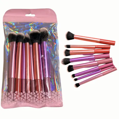 SET DE 8 BROCHAS PARA MAQUILLAJE EN BOLSA TORNASOL