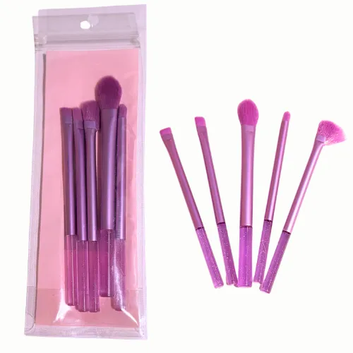 SET DE 5 BROCHAS CON MANGO ACRILICO Y BOLSA TRANSPARENTE