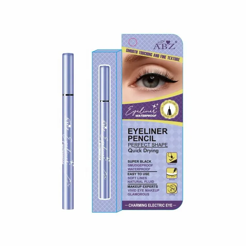 DELINEADOR DE OJOS PUNTA FINA A PRUEBA DE AGUA ABZ CAJA MORADA