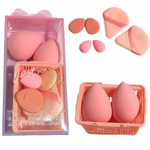 SET DE ESPONJAS DE MAQUILLAJE CON MINI CANASTA JUST FOR YOU