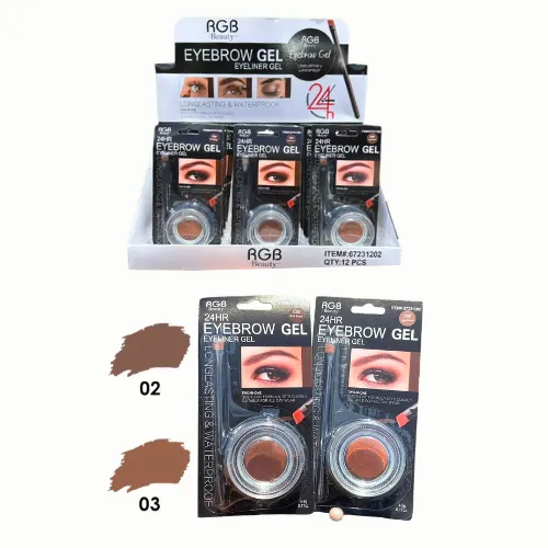 [67231202] POMADA PARA CEJAS CON BROCHA APLICADORA RGB 24HR TONOS SURTIDOS