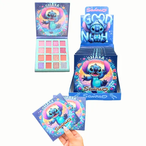 SOMBRAS DE 16 COLORES CON ALTA PIGMENTACIÓN DISEÑO DE STICH