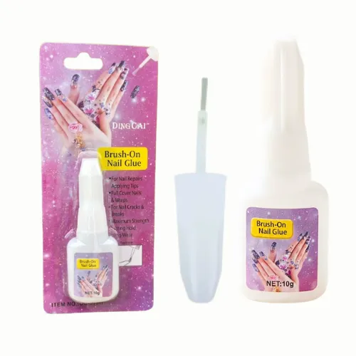PEGAMENTO PARA UÑAS BRUSH ON NAIL EMPAQUE ROSA Y AZUL