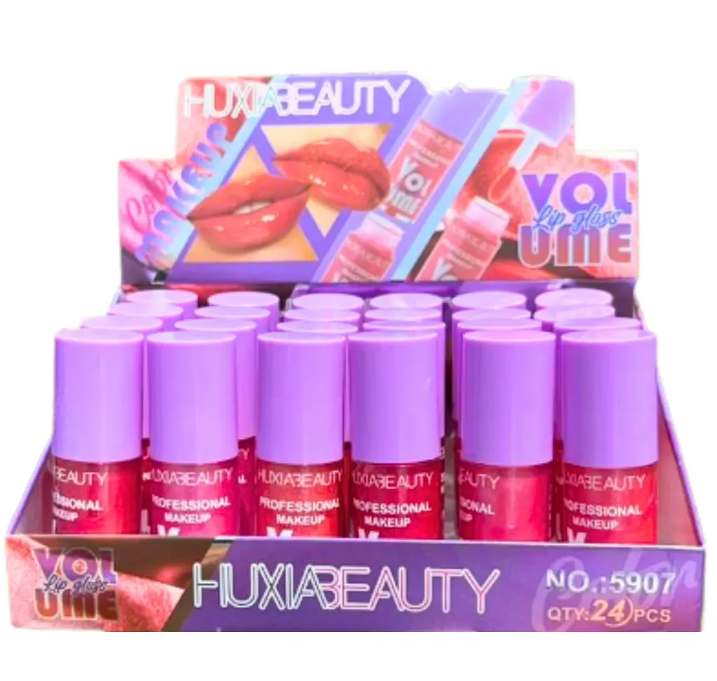 [5907] BRILLOS LABIALES VOLUMINIZADORES HUXIABEAUTY TAPA MORADA