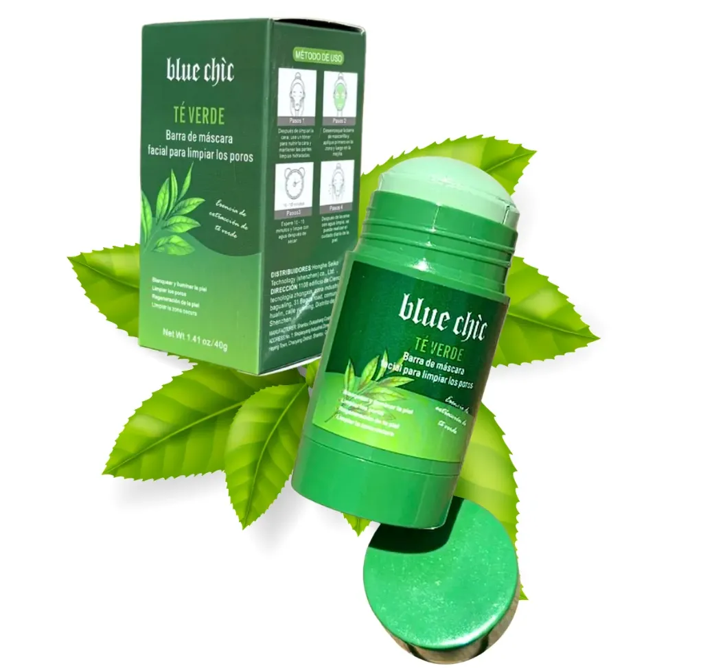 [B611] MASCARILLA FACIAL EN BARRA DE TE VERDE PARA LIMPIEZA DE POROS BLUE CHIC