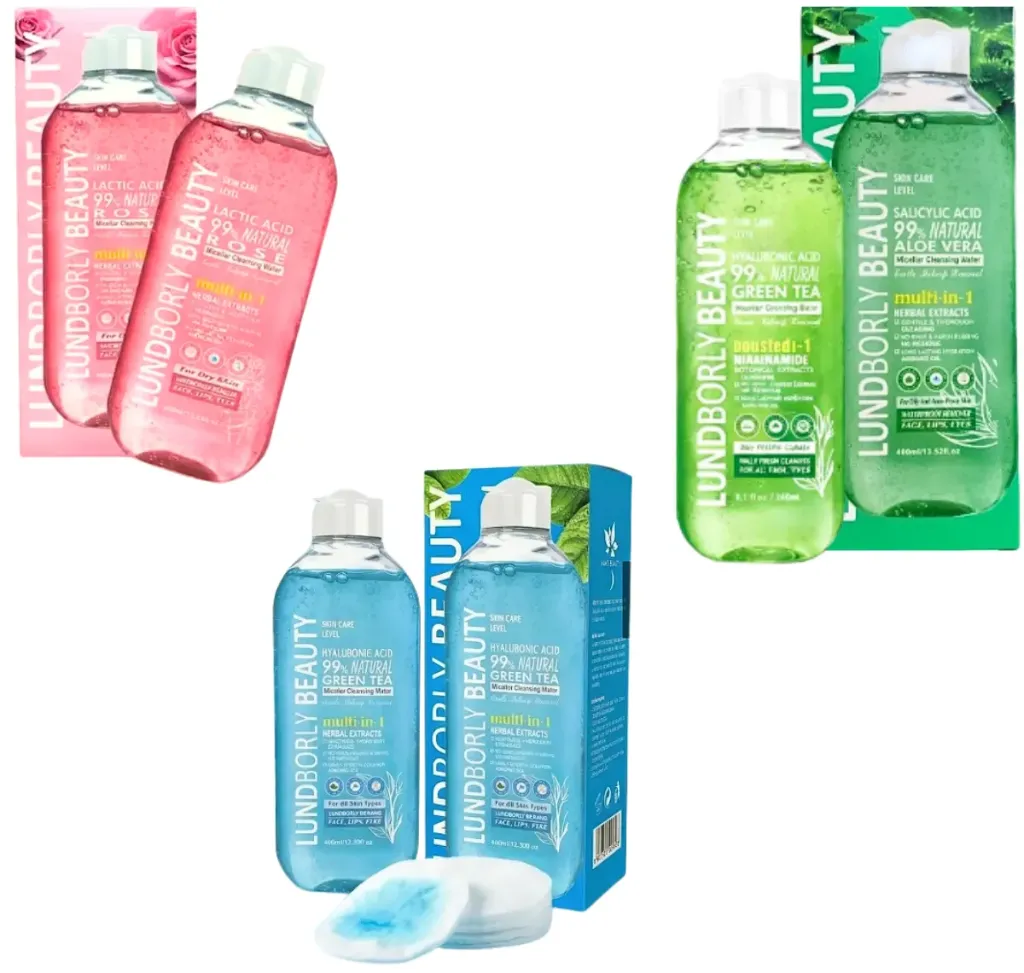 AGUA MICELAR Y DESMAQUILLANTE LUNDBORLY 400ML AROMAS SURTIDOS