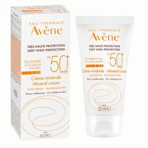 PROTECTOR SOLAR MINERAL DE ALTA PROTECCIÓN SPF50+ AVENE CAJA BLANCA 50ML