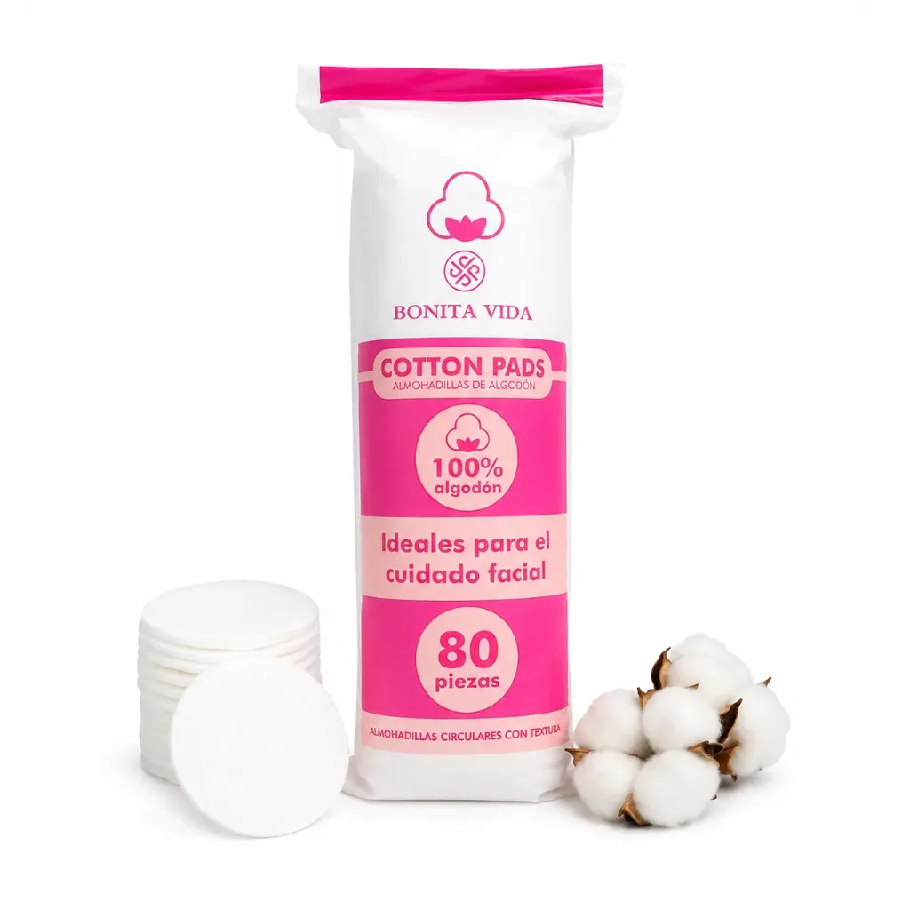 PACK DE 80 PADS DESMAQUILLANTES DE ALGODÓN BONITAVIDA