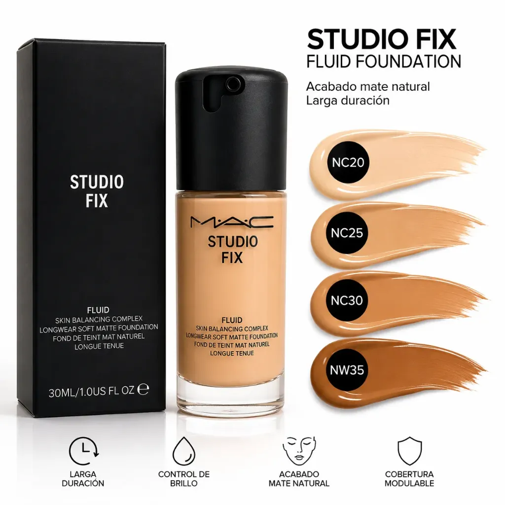 BASE DE MAQUILLAJE MAC STUDIO FIX TONOS SURTIDOS 30ML