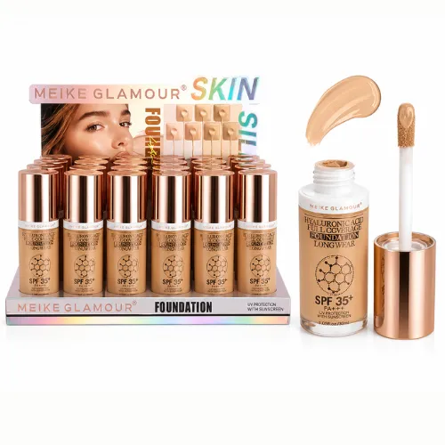 BASE DE MAQUILLAJE CON PROTECTOR SOLAR SPF35+ Y ACIDO HIALURONICO MEIKE GLAMOUR