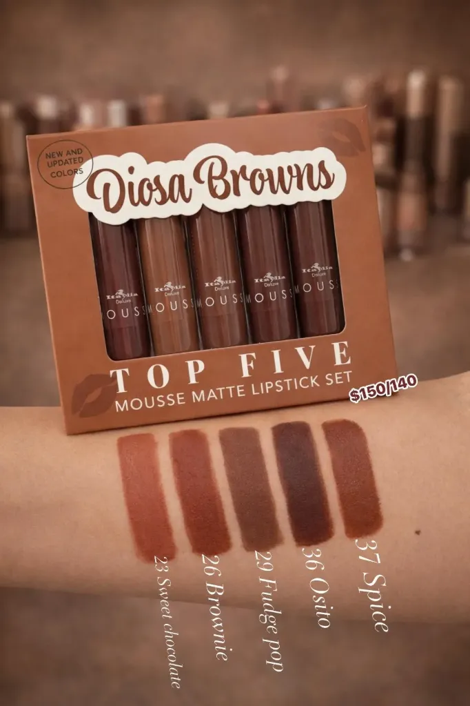 SET DE 5 LABIALES DIOSA BROWN ITALIA DELUXE