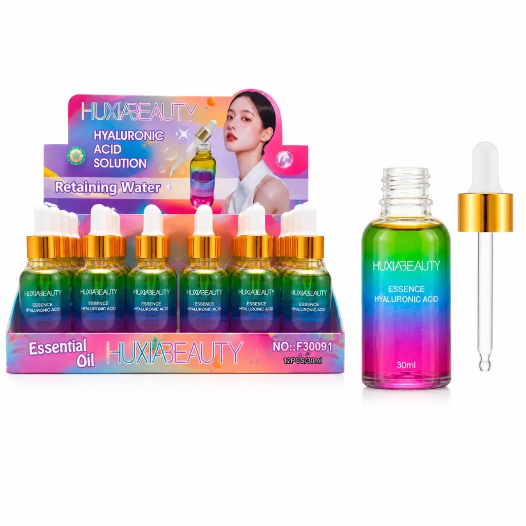 SUERO FACIAL DE ACIDO HIALURONICO HUXIABEAUTY GOTERO TIPO ARCOIRIS 30ML