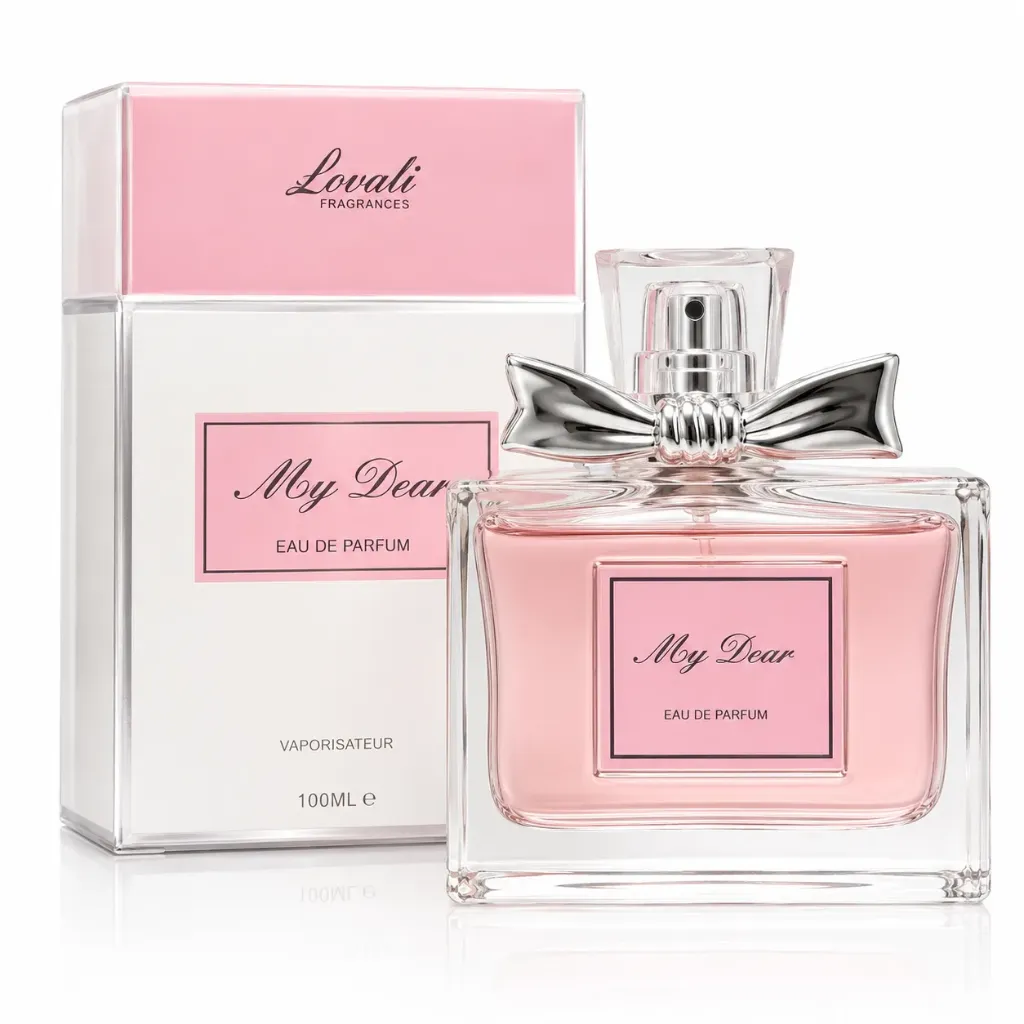 PERFUME PARA DAMA DUPE MISS DIOR LOVALI 100ML CAJA BLANCA Y ROSA