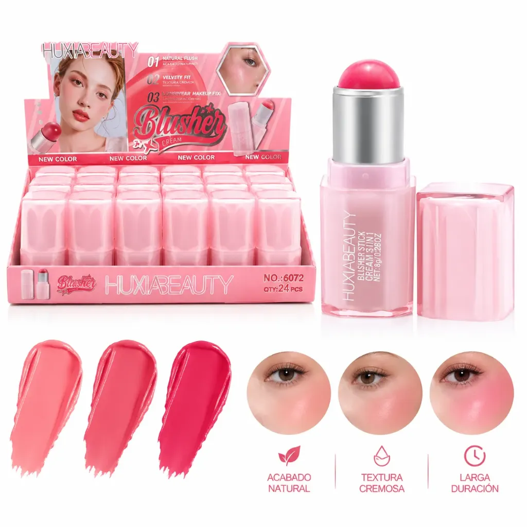 RUBOR EN BARRA RETRACTIL HUXIABEAUTY DUPE DE SHEGLAM