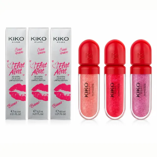 BRILLO LABILA KIKO MILANO 3D HYDRA LIPGLOSS FIRT ALERT CAJA PLATEADA