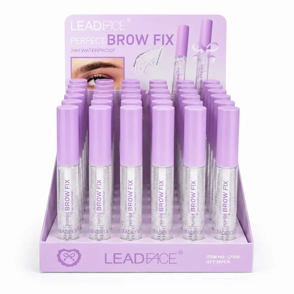 GEL TRANSPARENTE FIJADOR DE CEJAS Y PESTAÑAS LEADFACE TAPA LILA