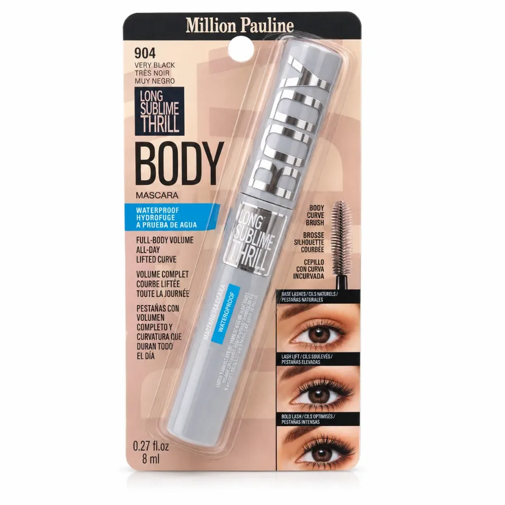 [M25355] MASCARA DE PESTAÑAS MILLION PAULINE BODY A PRUEBA DE AGUA  EN BLISTER