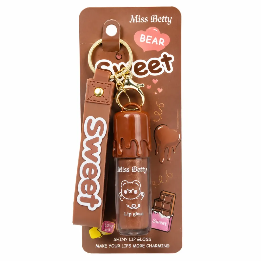 [562787] BRILLO LABIAL HIDRATANTE DE CHOCOLATE MISS BETTY CON LLAVERO DE GOMA SWEET