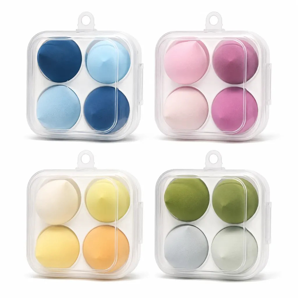 SET DE 4 ESPONJAS DE MAQUILLAJE EN CAJA PLASTICA