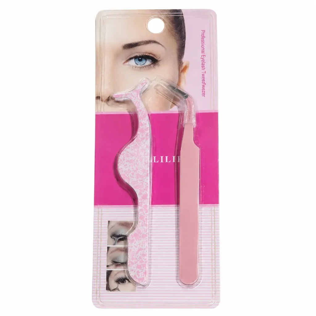 [C3627] DUO DE PINZAS PARA COLOCAR PESTAÑAS EN BLISTER COLORES SURTIDOS