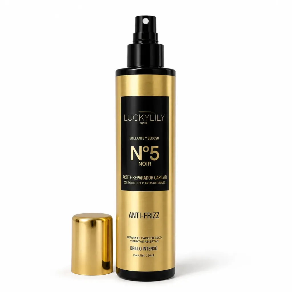 ACEITE EN SPRAY REPARADOR DECABELLO SECO Y PUNTAS ABIERTAS ANTI FRIZZ N°5 NOIR 220ML