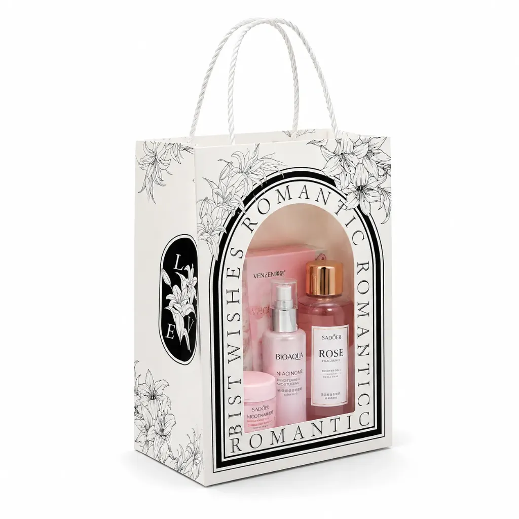 BOLSA DE REGALO CON VENTANA TRANSPARENTE GRANDE 25X15X35CM