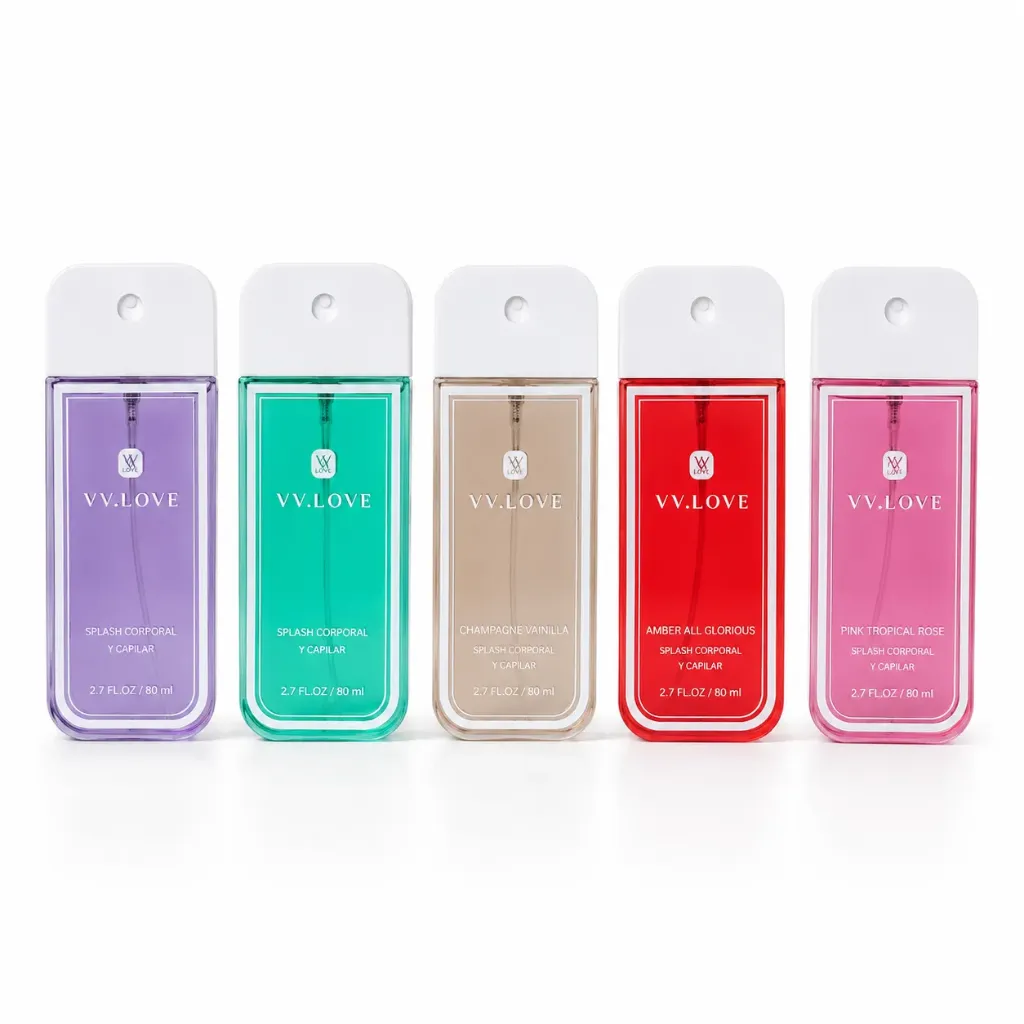 SPLASH CORPORAL Y CAPILAR VV LOVE CUADRADO TAPA BLANCA 80ML