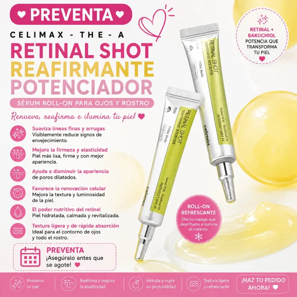 (PREVENTA) SUERO FACIAL EN CREMA DE RETINOL CELIMAX 15ML