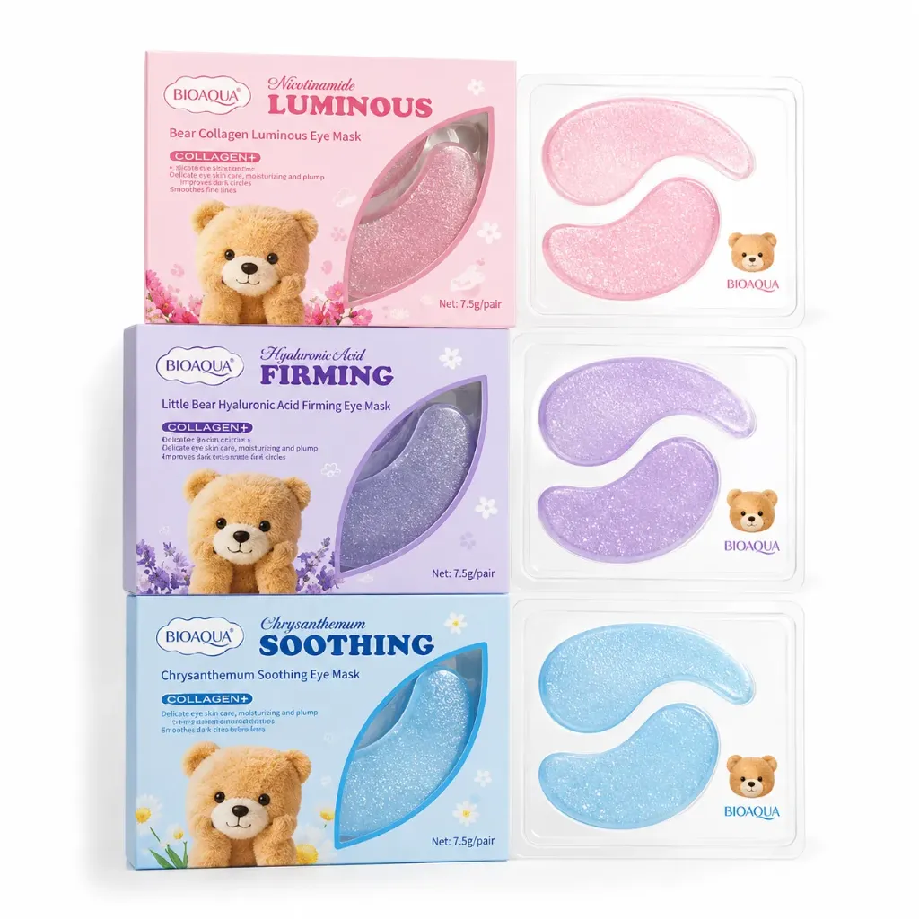 PARCHES DE OJERAS CON GLITTER BIOAQUA DISEÑO DE OSO TEDDY