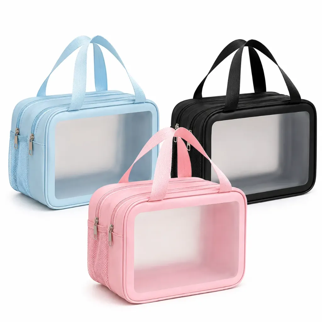 COSMETIQUERA DE DOBLE COMPARTIMENTO DE MATERIAL IMPERMEABLE WASHBAG