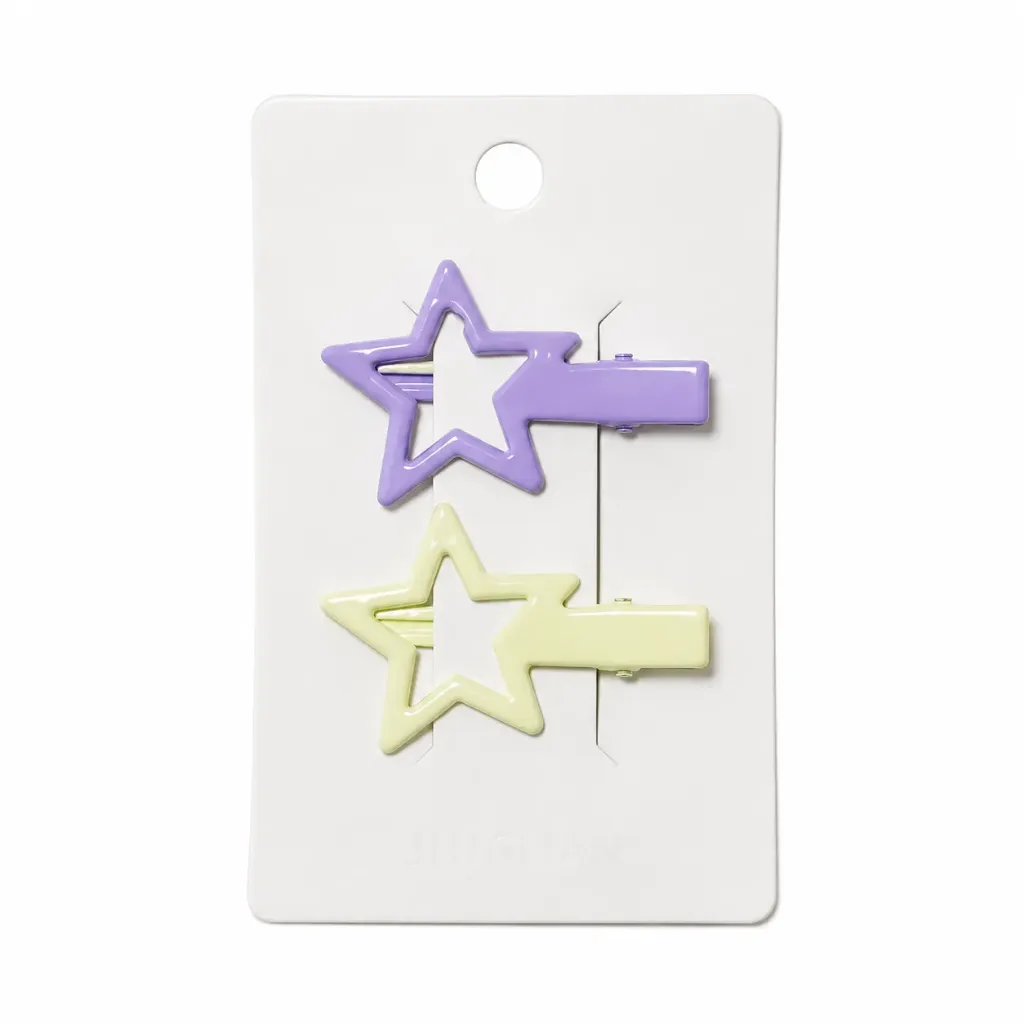 [24623] BLISTER DE GANCHO TIPO PINZA DE ESTRELLA 2PCS COLORES SURTIDOS